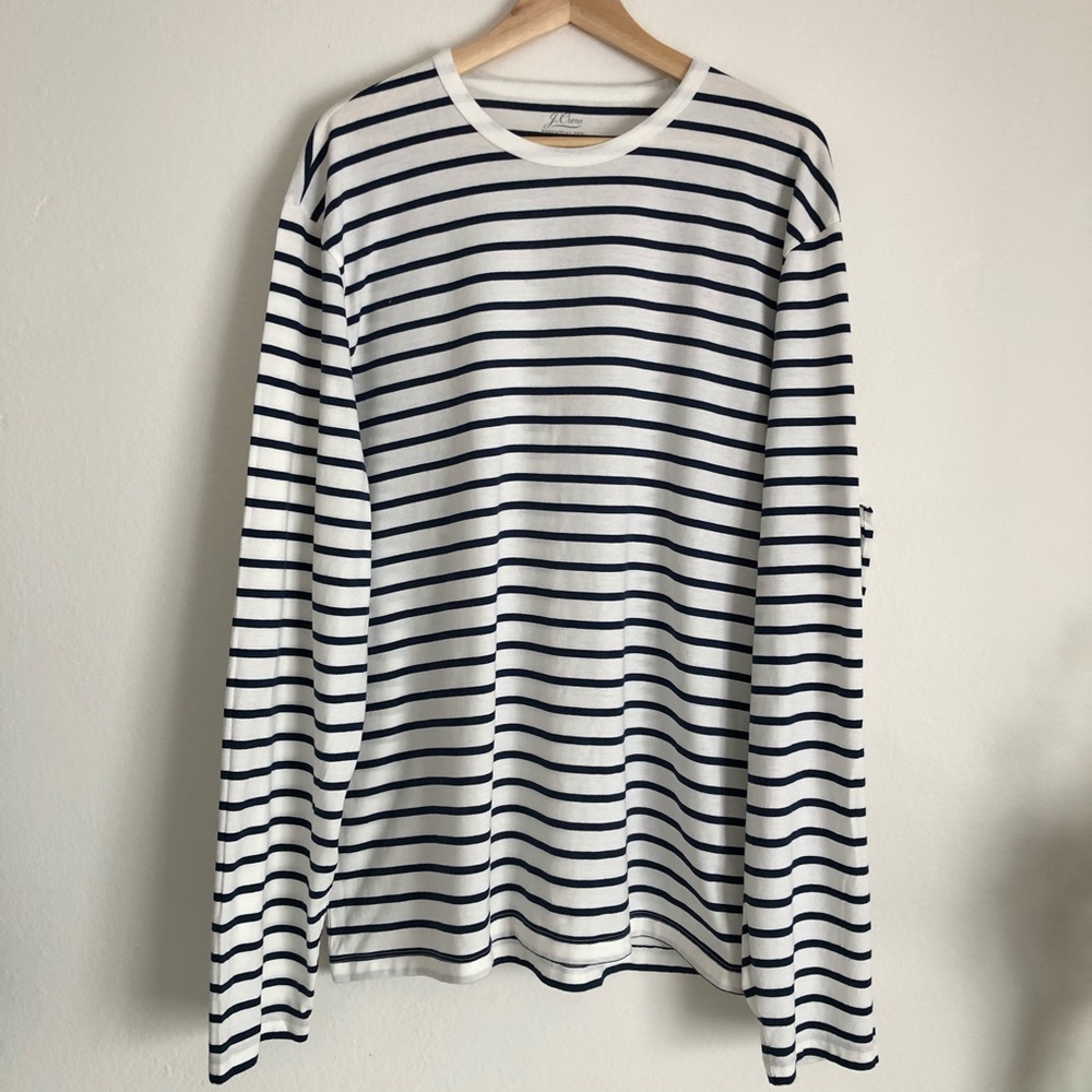 J.Crew Essential long-sleeve striped tee - XXL